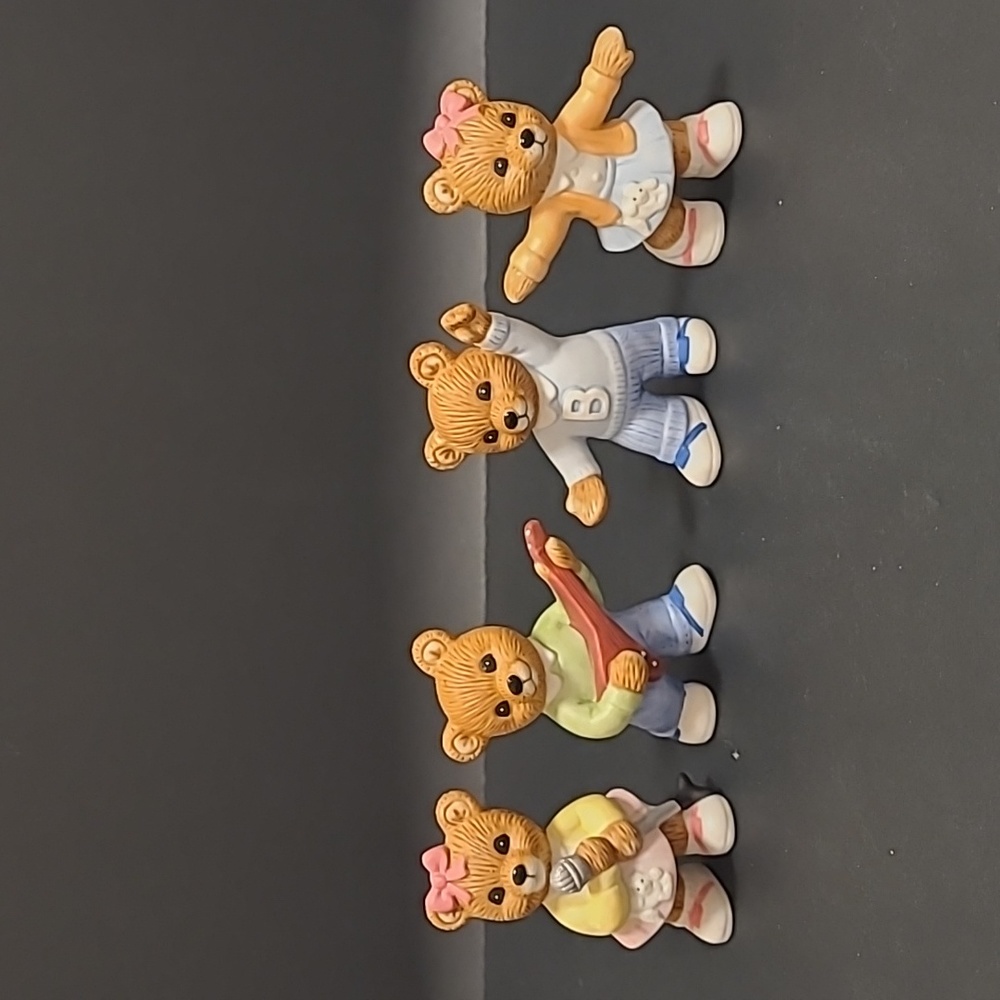 Set of 4 Homco Sock Hop Bears